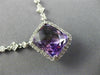 LARGE 7.10CT DIAMOND & AAA AMETHYST 14K WHITE GOLD FILIGREE BY THE YARD NECKLACE