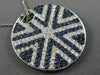 ESTATE LARGE 3.70CT DIAMOND & SAPPHIRE 18KT WHITE GOLD CIRCULAR SUNBURST PENDANT