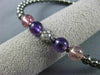 ESTATE .60CT DIAMOND AMETHYST & PINK QUARTZ 14KT BLACK GOLD 3D BANGLE BRACELET