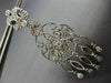 ESTATE LARGE 1.21CT DIAMOND 14KT WHITE GOLD CHANDELIER FLOWER HANGING EARRINGS
