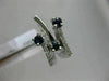 ESTATE WIDE .83CT DIAMOND & AAA SAPPHIRE 18K WHITE GOLD CRISS CROSS ETOILE RING