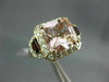 LARGE 4.82CT DIAMOND AAA MORGANITE & GARNET 14K ROSE 3D 3 STONE ENGAGEMENT RING