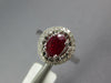 ESTATE 1.24CT DIAMOND & AAA RUBY 14KT WHITE GOLD CLASSIC OVAL & ROUND FUN RING