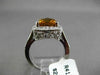 ESTATE LARGE 4.37CTW DIAMOND & EXTRA FACET CITRINE 14KT WHITE GOLD 3D HALO RING