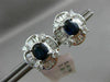 ESTATE 3.03CT DIAMOND & SAPPHIRE 18KT WHITE GOLD 3D HALO BALLERINA POST EARRINGS