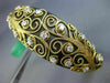 ESTATE LARGE 1.02CT DIAMOND 14KT YELLOW & BLACK GOLD 3D FILIGREE BANGLE BRACELET
