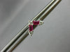 ESTATE .38CT DIAMOND & AAA RUBY 14KT WHITE GOLD V SHAPE BUTTERFLY STUD EARRINGS