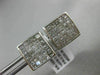 ESTATE LARGE 2.20CT DIAMOND 14KT WHITE GOLD 3D INVISIBLE SCREWBACK STUD EARRINGS
