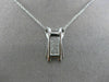 ESTATE .35CT DIAMOND 14K WHITE GOLD 3D RECTANGULAR FLOATING PENDANT CHAIN #25452