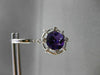 ESTATE LARGE 7.20CTW DIAMOND & AMETHYST 14KT WHITE GOLD ETOLIE HANGING EARRINGS