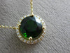 ESTATE LARGE 2.14CT DIAMOND & AAA GREEN GARNET 14KT YELLOW GOLD 3D HALO NECKLACE