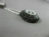 ESTATE 1.03CT WHITE & BLACK DIAMOND 14KT WHITE GOLD 3D FLOWER LARIAT NECKLACE