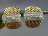 ESTATE WIDE .70CT DIAMOND 18KT WHITE & ROSE GOLD MULTI ROW MESH CLIP ON EARRINGS