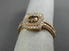 EFFY WIDE 1.0CT WHITE & CHOCOLATE FANCY DIAMOND 14KT ROSE GOLD HALO PROMISE RING