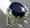 ESTATE 3.33CT DIAMOND & AAA SAPPHIRE 14KT GOLD 3D OVAL FILIGREE ENGAGEMENT RING