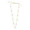LARGE 2.0CT DIAMOND 14KT YELLOW GOLD ROUND BEZEL BY THE YARD ADJUSTABLE NECKLACE