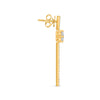 .97CT DIAMOND 14KT YELLOW GOLD 3D CLASSIC ROUND SOLITAIRE BAR HANGING EARRINGS