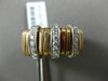 ESTATE LARGE .46CT DIAMOND 18KT WHITE & ROSE GOLD MULTI ROW PAVE FLEXIBLE RING