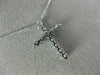 ESTATE .25CT DIAMOND 14KT WHITE GOLD 3D ROUND CLASSIC FLOATING CROSS PENDANT