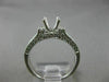 ESTATE .45CT DIAMOND 14K WHITE GOLD FILIGREE MILGRAIN SEMI MOUNT ENGAGEMENT RING