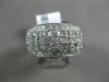 ESTATE WIDE .65CT DIAMOND 14KT WHITE GOLD MULTI CROSS WEDDING ANNIVERSARY RING