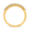 LARGE 2CT DIAMOND 14KT YELLOW GOLD MARQUISE ROUND 3 ROW WEDDING ANNIVERSARY RING