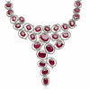EGL CERTIFIED LARGE 45.57CT DIAMOND & AAA RUBY 18KT WHITE GOLD 3D GRAPE NECKLACE