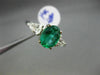 ESTATE 2.20CT DIAMOND & AAA EMERALD 14KT WHITE GOLD 3 STONE ENGAGEMENT RING