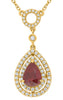 1.18CT DIAMOND & AAA RUBY 14KT YELLOW GOLD PEAR SHAPE BY THE YARD LOVE NECKLACE