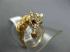 LARGE .96CT WHITE & FANCY YELLOW DIAMOND & AAA RUBY 18KT ROSE GOLD 3D HORSE RING