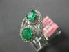 ESTATE 1.55CT DIAMOND & AAA EMERALD 18KT WHITE GOLD LOVE KNOT INFINITY FUN RING