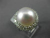 ESTATE LARGE 1.40CT DIAMOND & AAA SOUTH SEA PEARL 18KT WHITE GOLD HALO FUN RING
