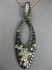 LARGE 3.57CT MULTI COLOR DIAMOND 18K ROSE & BLACK GOLD 3D MARQUISE SHAPE PENDANT