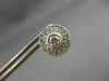 ESTATE LARGE .60CT DIAMOND 14K WHITE GOLD ROUND SOLITAIRE HALO FILIGREE EARRINGS