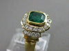 ANTIQUE 1.71CTW DIAMOND EMERALD 18K YELLOW GOLD BEZEL CHANNEL COCKTAIL RING #231