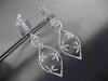 ESTATE LARGE .96CT DIAMOND 18KT WHITE GOLD FLORAL FILIGREE OPEN LEAF EARRINGS