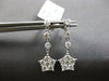 ESTATE 1.0CT DIAMOND 14K WHITE GOLD 3D CLASSIC STAR BY THE YARD HANGING EARRINGS