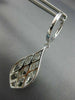 1.80CT DIAMOND 18KT WHITE GOLD TEAR DROP FILIGREE CRISS CROSS HANGING EARRINGS