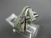 ESTATE WIDE .77CT ROUND DIAMOND 14KT WHITE GOLD MULTI ROW CRISS CROSS LOVE RING