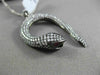 ESTATE LARGE 1.70CT DIAMOND & AAA RUBY 18KT WHITE GOLD 3D FLOATING SNAKE PENDANT