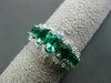 ESTATE 1.84CT DIAMOND & EMERALD 18KT WHITE GOLD 3D HALO WEDDING ANNIVERSARY RING