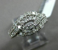 ESTATE WIDE 1.0CT ROUND DIAMOND 14KT WHITE GOLD 3D MULTI ROW INFINITY LOVE RING