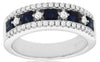 1.32CT DIAMOND & AAA SAPPHIRE 14KT WHITE GOLD PRINCESS & ROUND ANNIVERSARY RING