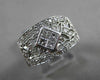 ESTATE LARGE 1.0CT DIAMOND 18K WHITE GOLD PRINCESS CUT OPEN FILIGREE RING #20460
