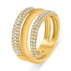 ESTATE LARGE .80CT DIAMOND 14KT YELLOW GOLD 3D MULTI ROW CRISS CROSS SNAKE RING