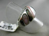 ESTATE WIDE .31CT DIAMOND 14KT WHITE GOLD AAA MOTHER OF PEARL 3D COCKTAIL RING