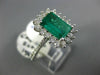 LARGE 2.75CT DIAMOND & AAA EMERALD 14K WHITE GOLD 3D SQUARE HALO ENGAGEMENT RING