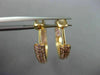 ESTATE WIDE & LONG 2.14CT PINK DIAMOND 18KT ROSE GOLD DOUBLE SIDED HOOP EARRINGS