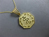 ESTATE 14KT YELLOW GOLD 3D HEXAGON HEALTH GUARD ENGRAVEABLE CHARM PENDANT #25079
