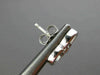 ESTATE .02CT DIAMOND 14KT WHITE GOLD 3D CLASSIC OPEN HEART CROSS STUD EARRINGS